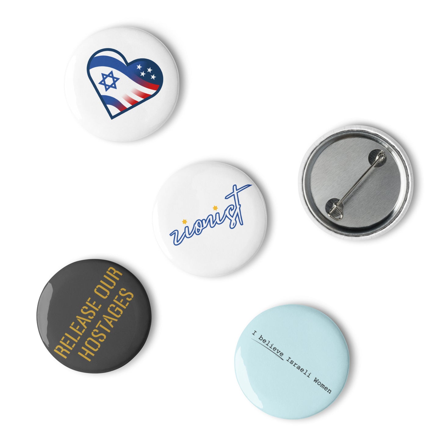 Set of pin buttons