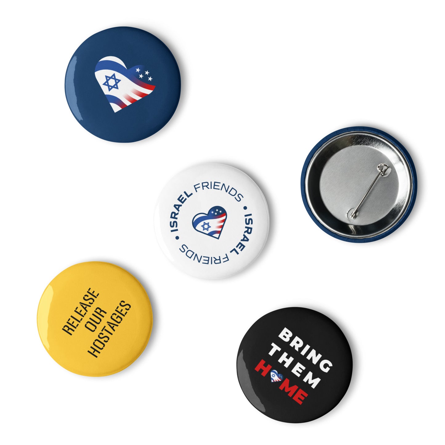 Set of pin buttons