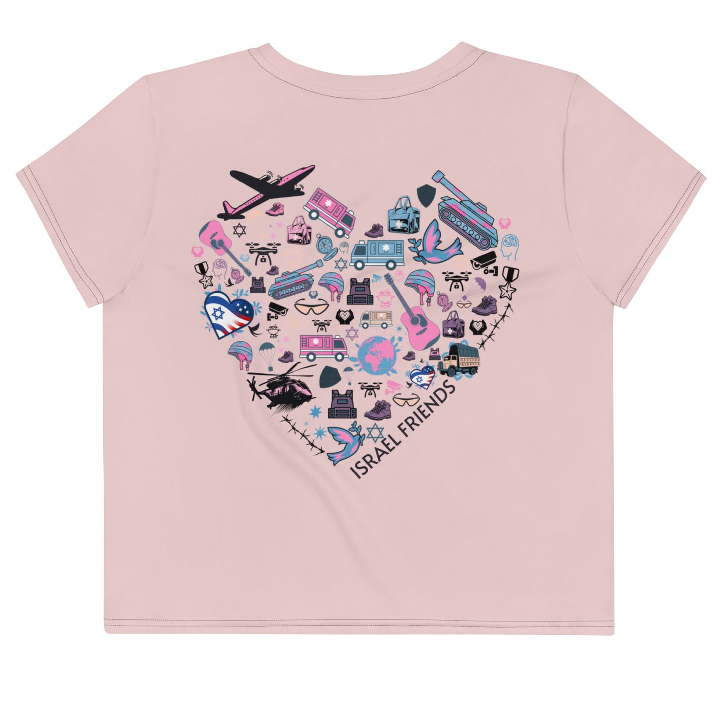 The Heartbeat of Our Mission Retro Blush Crop Tee