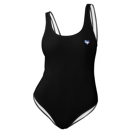 Tiny Heart One-Piece Swimsuit - Black