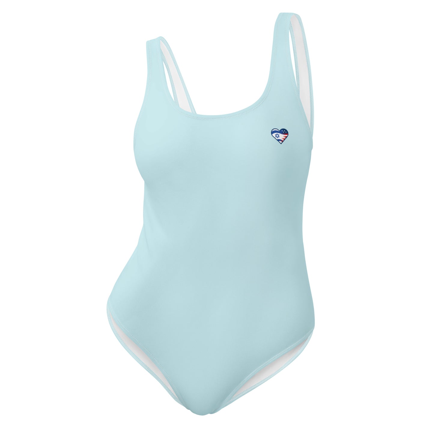 Tiny Heart One-Piece Swimsuit - Light Blue