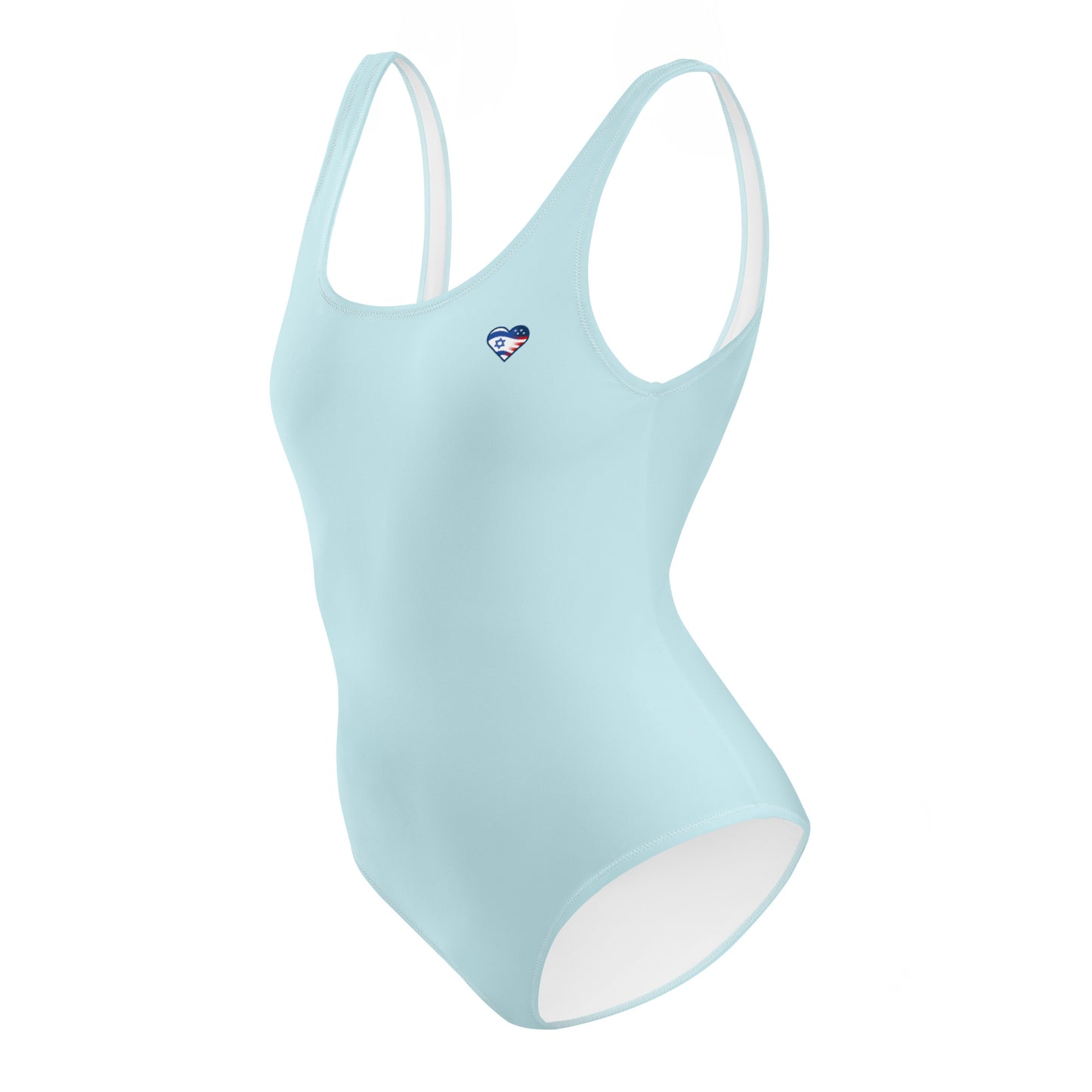 Tiny Heart One-Piece Swimsuit - Light Blue