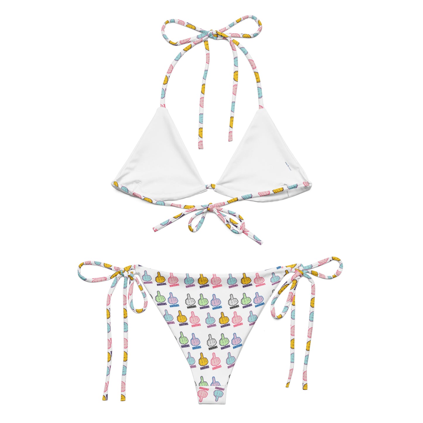 All-over print recycled string bikini