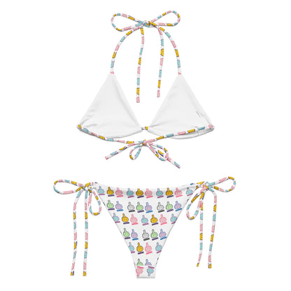 All-over print recycled string bikini