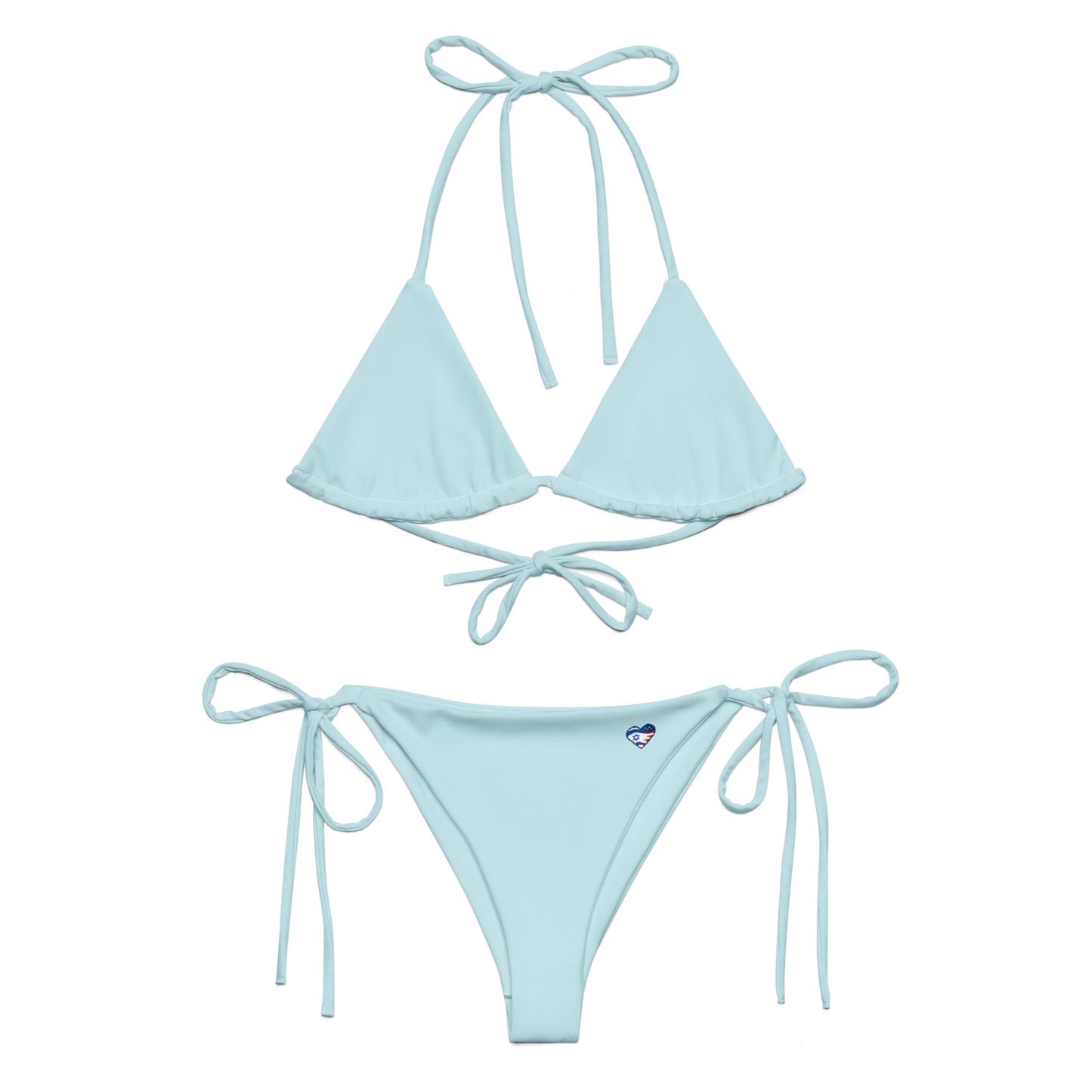 Tiny Heart string bikini - Light Blue