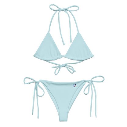 Tiny Heart string bikini - Light Blue