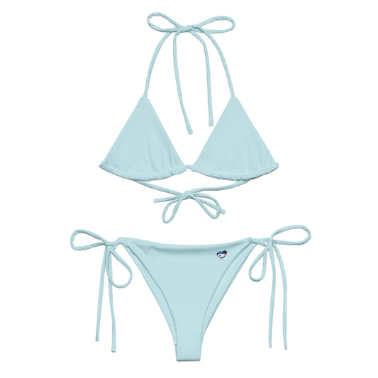 Tiny Heart string bikini - Light Blue