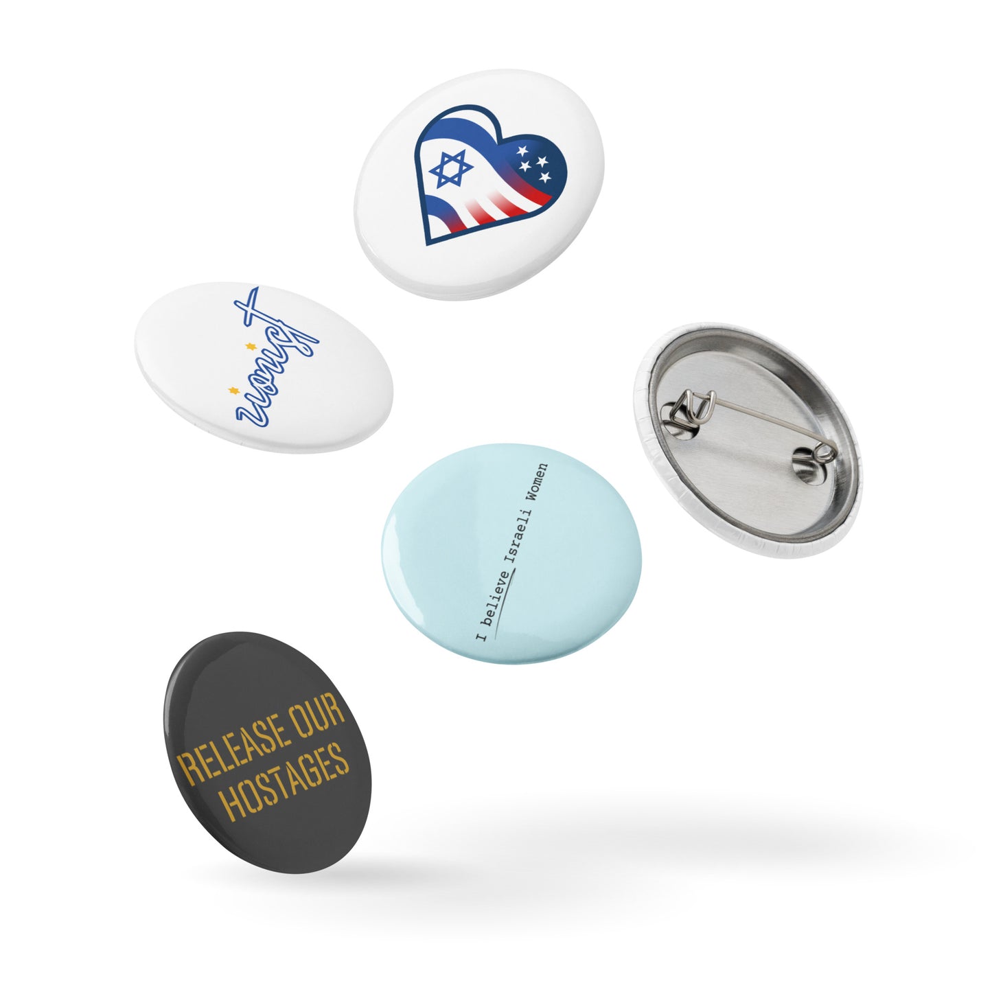 Set of pin buttons