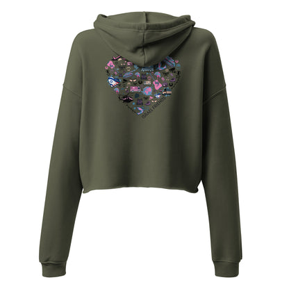 The Heartbeat of Our Mission Retro Crop Hoodie